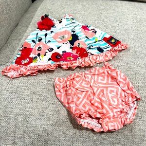 Peaches n cream flyaway back shirt with‎ diaper cover